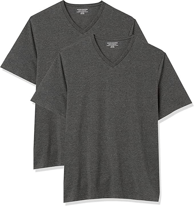 Amazon Essentials Men's Regular-Fit Short-Sleeve V-Neck T-Shirt, Pack of 2 | Amazon (US)