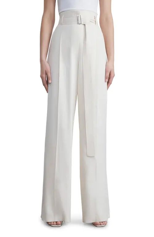 Lafayette 148 New York Jagger Wide Leg Pants in Buff at Nordstrom, Size 12 | Nordstrom