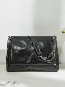 Minimalista Aba Cadeia Bolsa Quadrada Cor Sólida | SHEIN