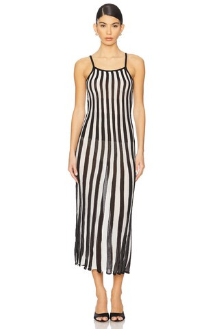 Solid & Striped Kaylee Dress in Noir & Brule Stripe from Revolve.com | Revolve Clothing (Global)