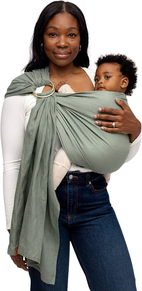 WildBird - Ring Sling Baby Carrier - 0-36 Months (up to 35 lbs) - Standard (74") Acadian & Gold R... | Amazon (US)