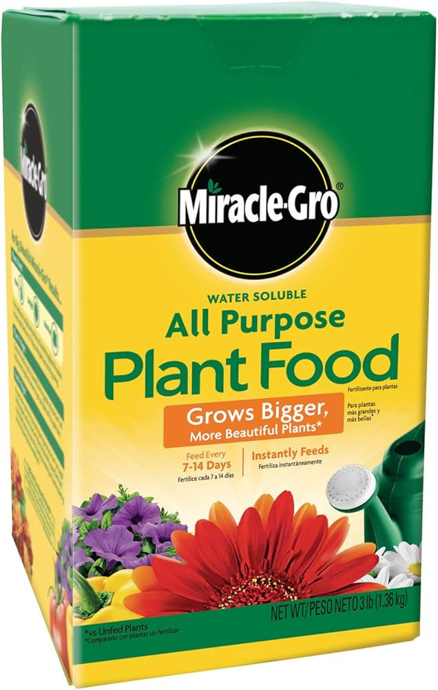 Miracle-Gro Water Soluble All Purpose Plant Food, Fertilizer for Indoor or Outdoor Flowers, Veget... | Amazon (US)