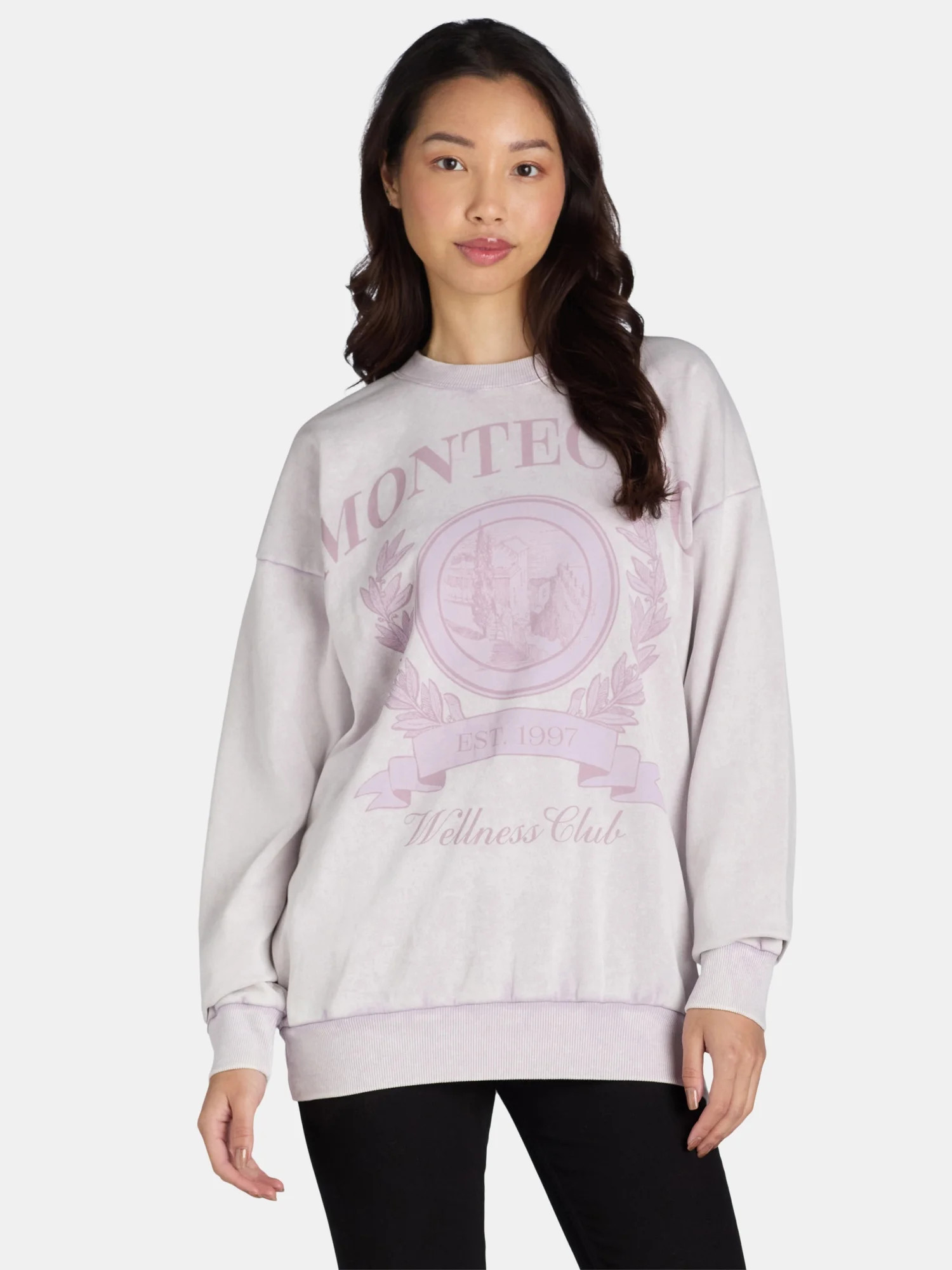Self Esteem Women\u2019s Mineral Washed Graphic Sweatshirt, Sizes S-XL | Walmart (US)