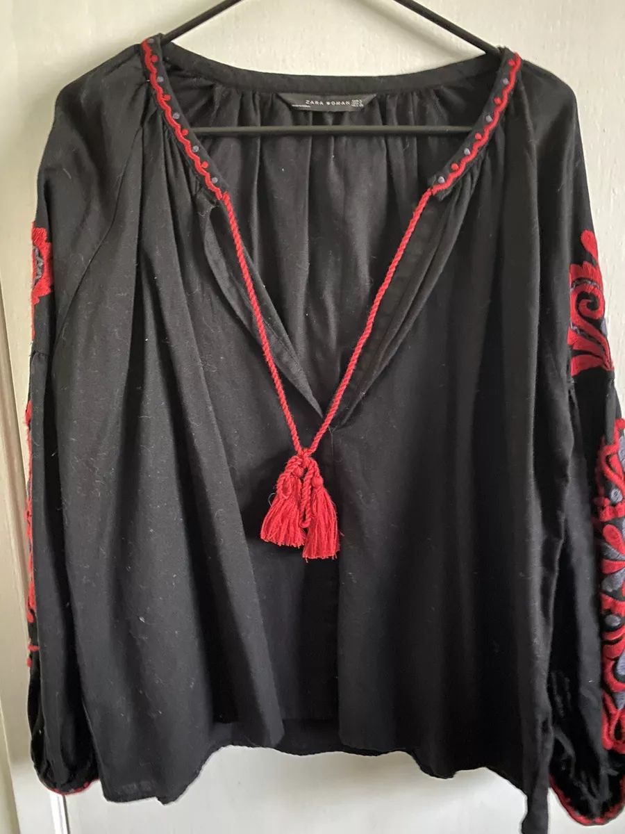 Zara Embroidered Blouse Size S  | eBay | eBay US