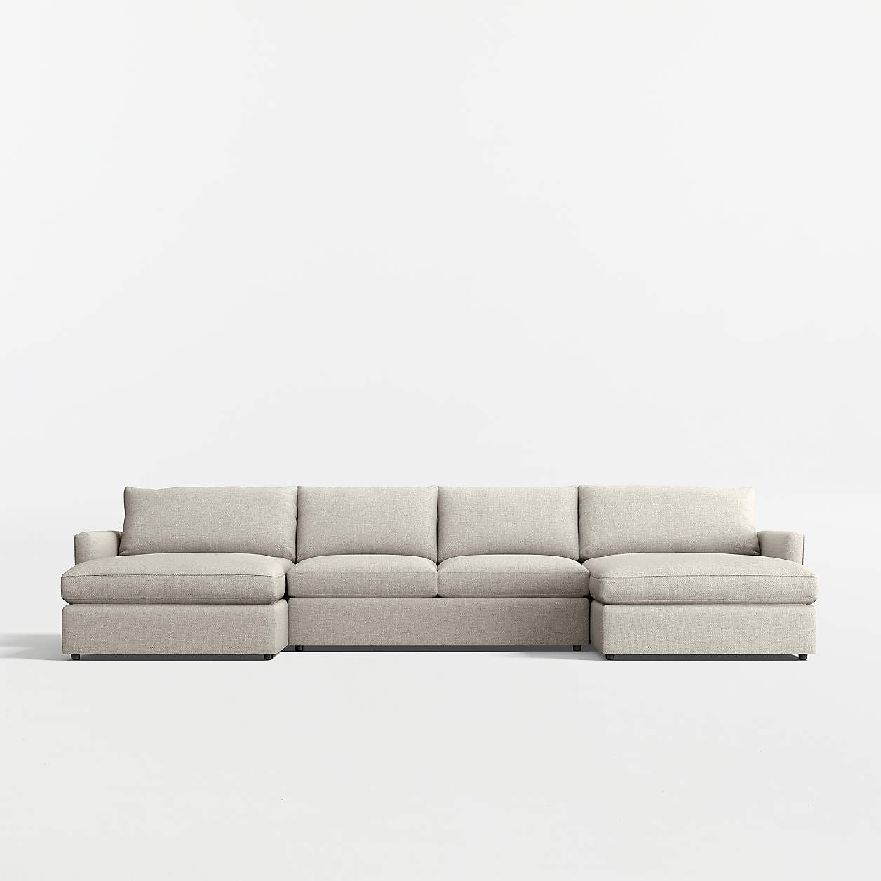Lounge 3-Piece U-Shaped Sectional Sofa with Double Chaise Lounge + Reviews | Crate & Barrel | Crate & Barrel