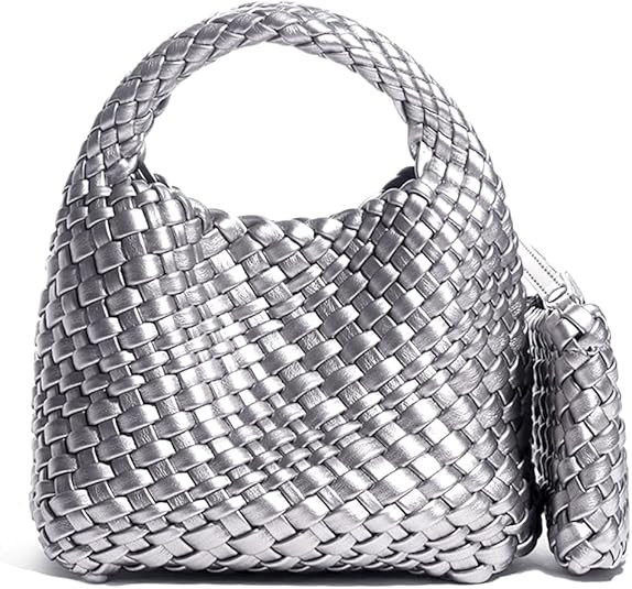 JINMANXUE Fashion Handbag for Women, Woven Tote Bucket Composite Bag, Knitting Chain Crossbody Sh... | Amazon (US)