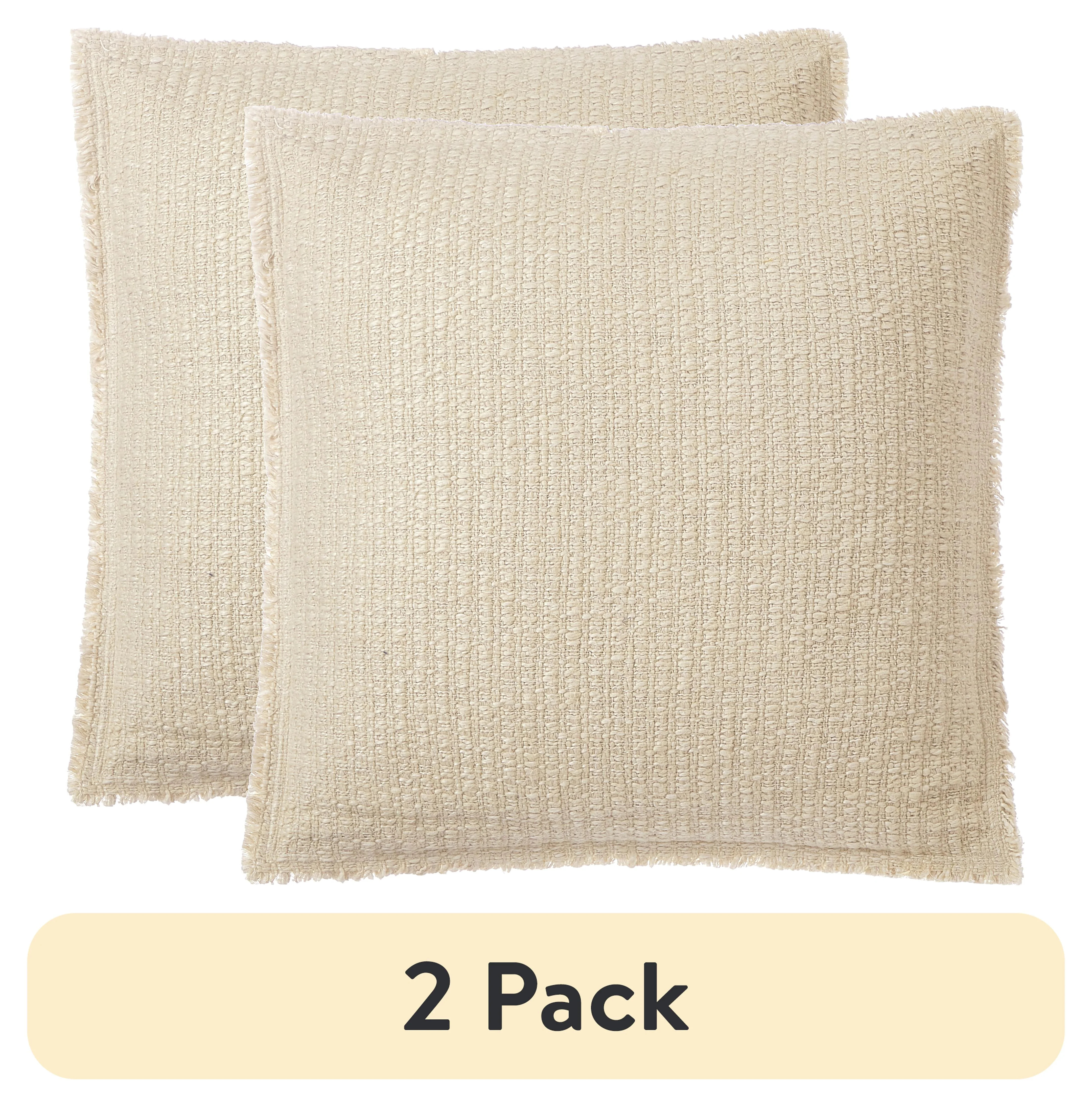 (2 pack) Better Homes & Gardens 22" x 22" Papyrus Beige Sunny Decorative Throw Pillow for Adults | Walmart (US)