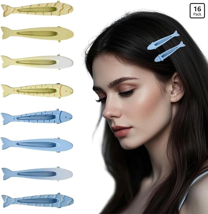 16pcs Fish Hair Clips For Women Cute Fish Hair Pins Non Slip Hair Barrettes Alligator Clips For S... | Amazon (US)