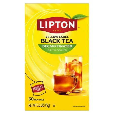 Lipton Black Tea Bags, Decaffeinated, 50 Count | Walmart (US)