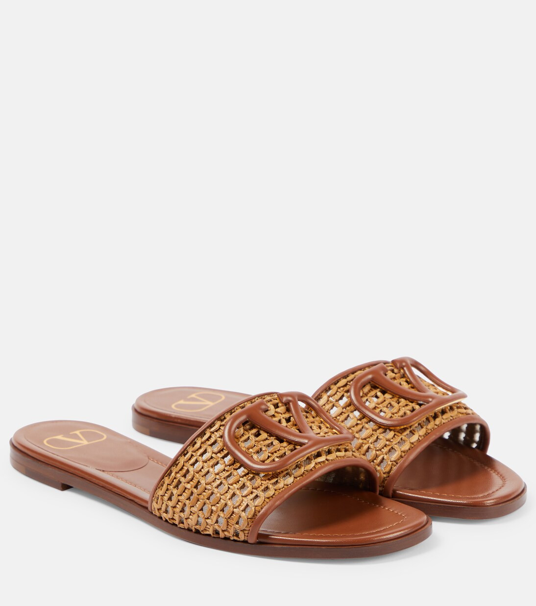 VLogo Signature raffia slides | Mytheresa (US/CA)