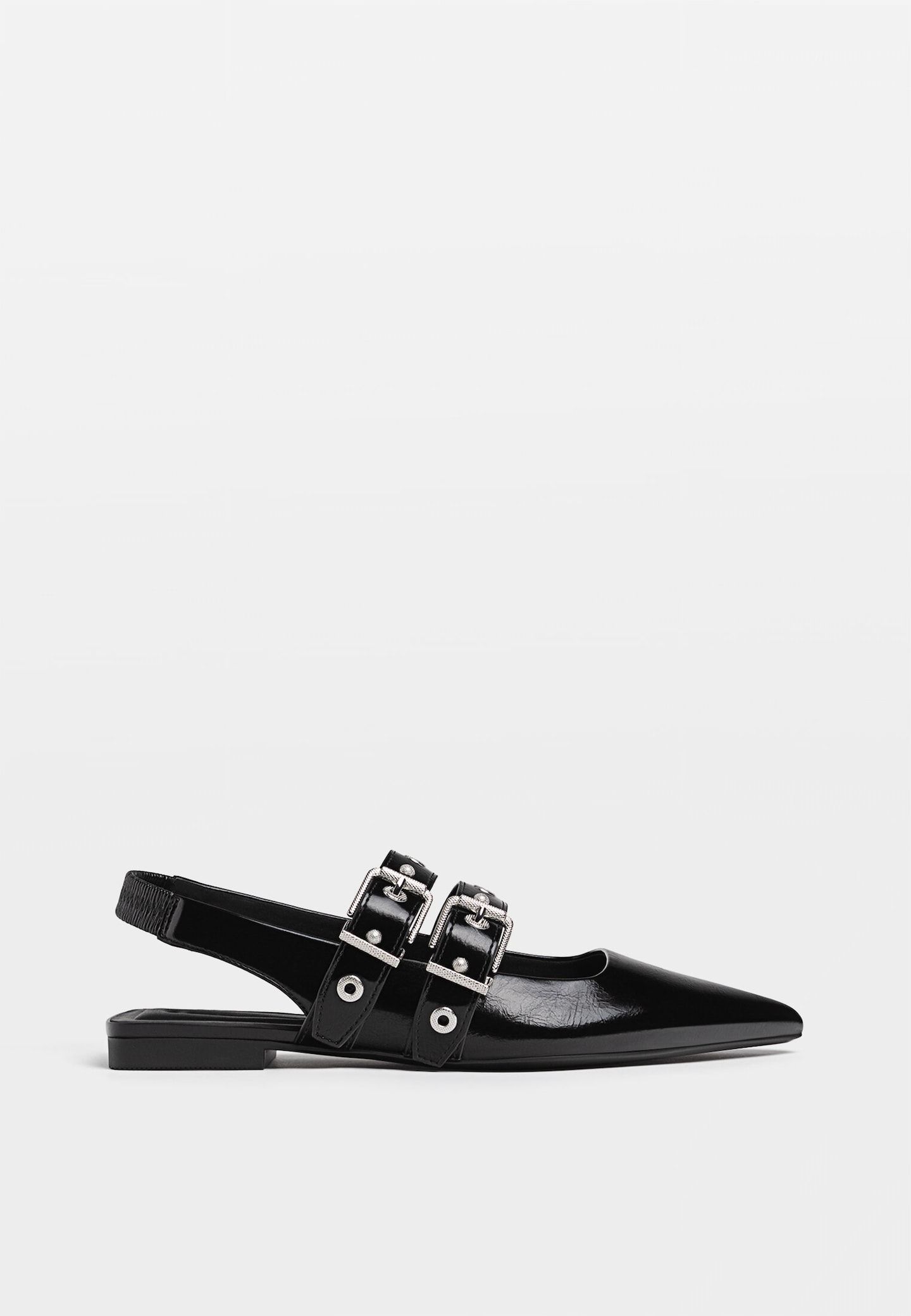 Flat shoes with buckle details | Stradivarius (UK)