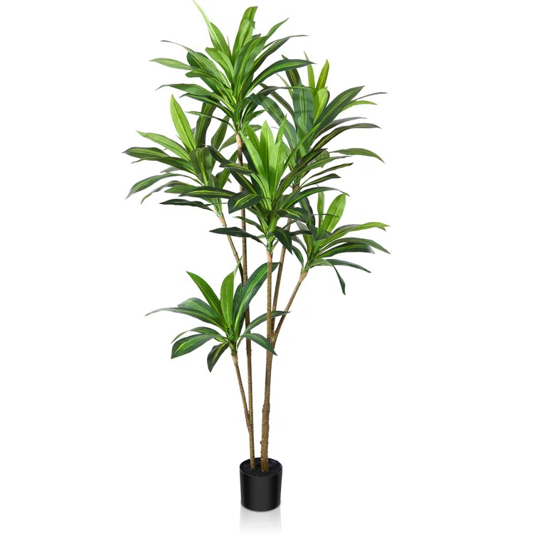 Adcock Artificial Dracaena Tree in Pot, Faux Dracaena Plant, Fake Tree for Home Décor | Wayfair North America