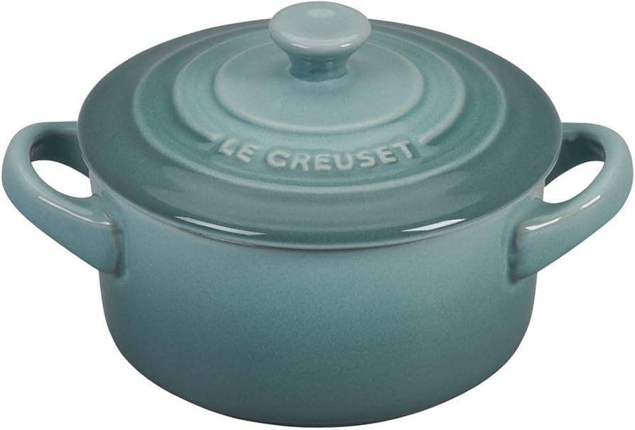 Le Creuset Stoneware Mini Round Cocotte with Lid, 8 oz., Sea Salt | Amazon (US)