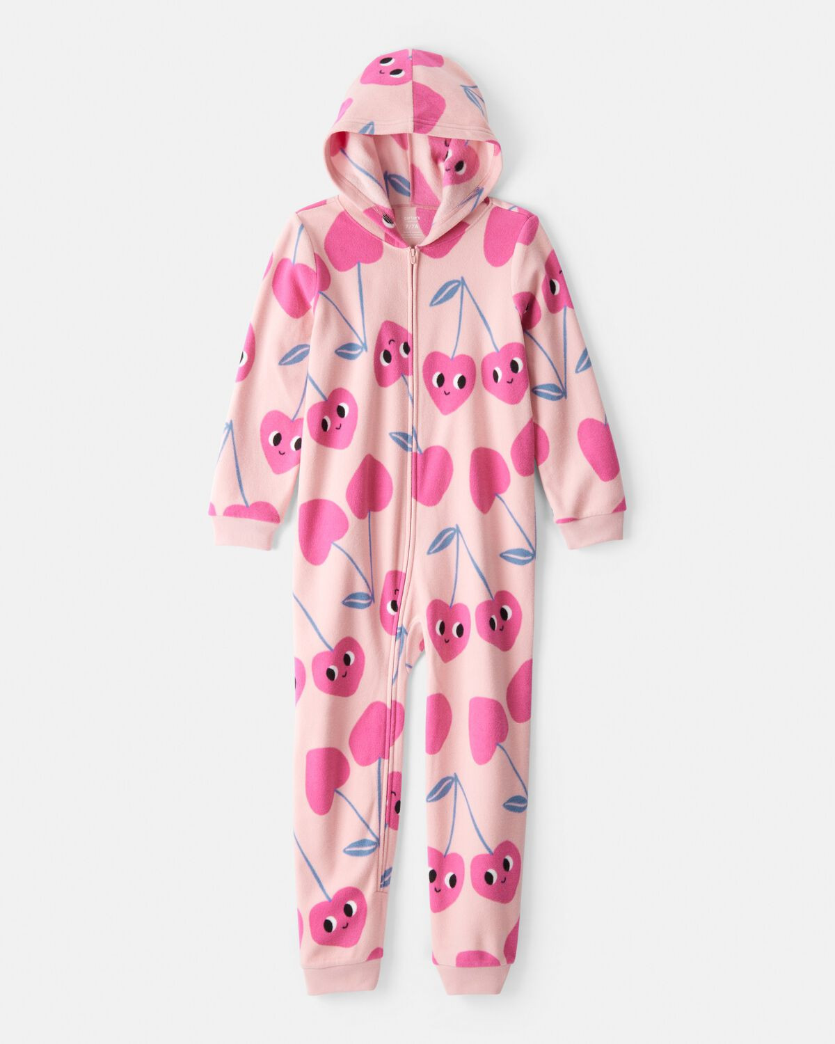 Girls Cherry Long-Sleeve Loose Fit 1-Piece Pajamas-Pink | Carter's Inc
