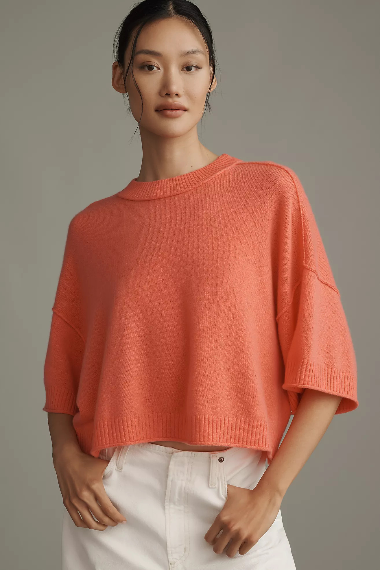 The Goldie Crew-Neck Cashmere Sweater | Anthropologie (US)