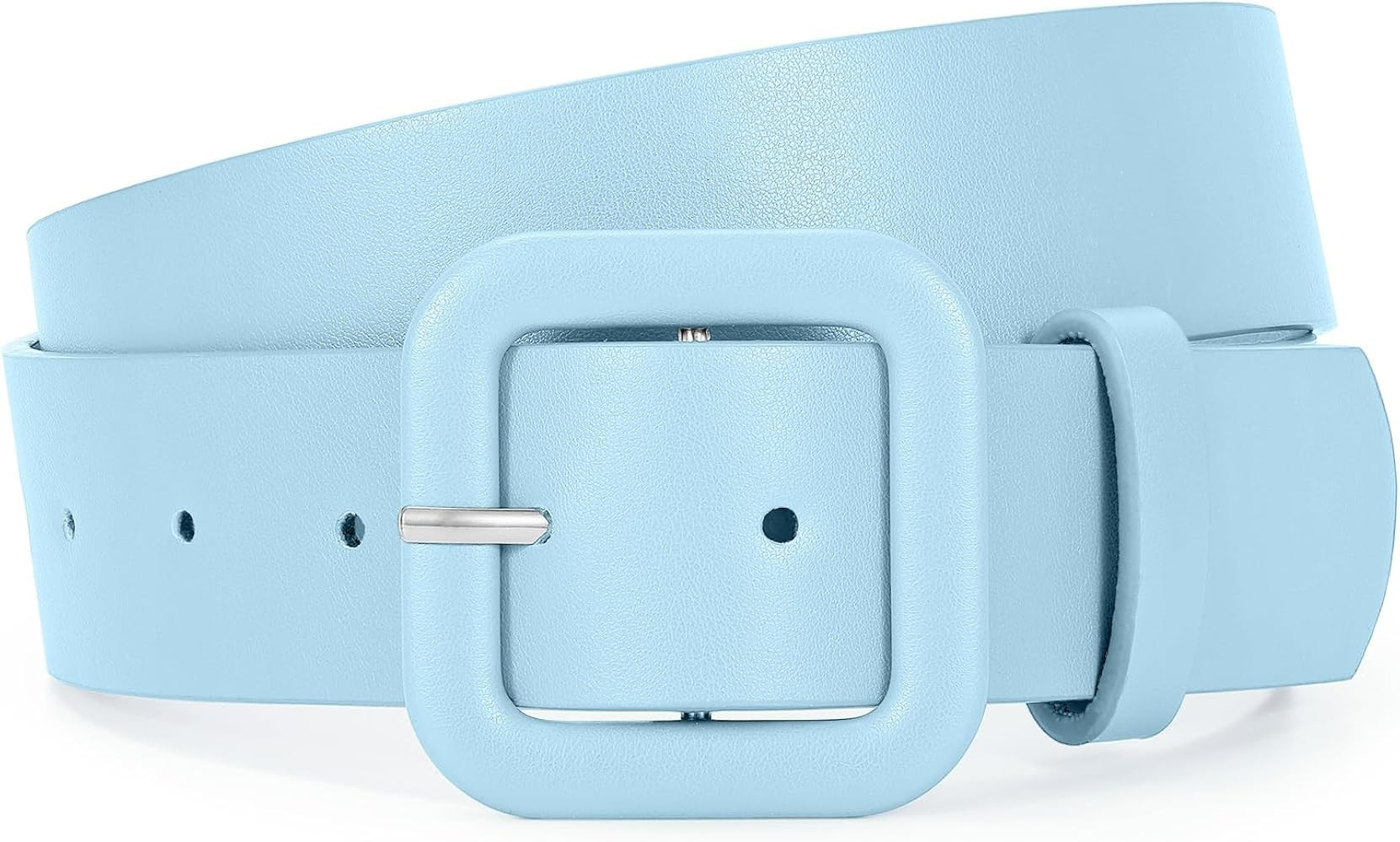 WHIPPY Women Leather Belt Candy Color Fashion Square Buckle Belt Ladies Belt for Jeans Pants Dres... | Amazon (US)