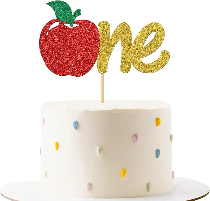 Apple One Birthday Cake Topper - Fruit 1st Birthday Cake Supplies - Fruit Apple First Birthday Pa... | Amazon (US)