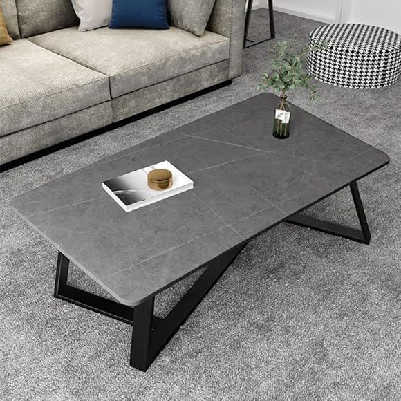 CraftThink Coffee Table, Mid-Century Modern Stone Top Accent Table Rectangular Coffee Table Sofa ... | Amazon (US)