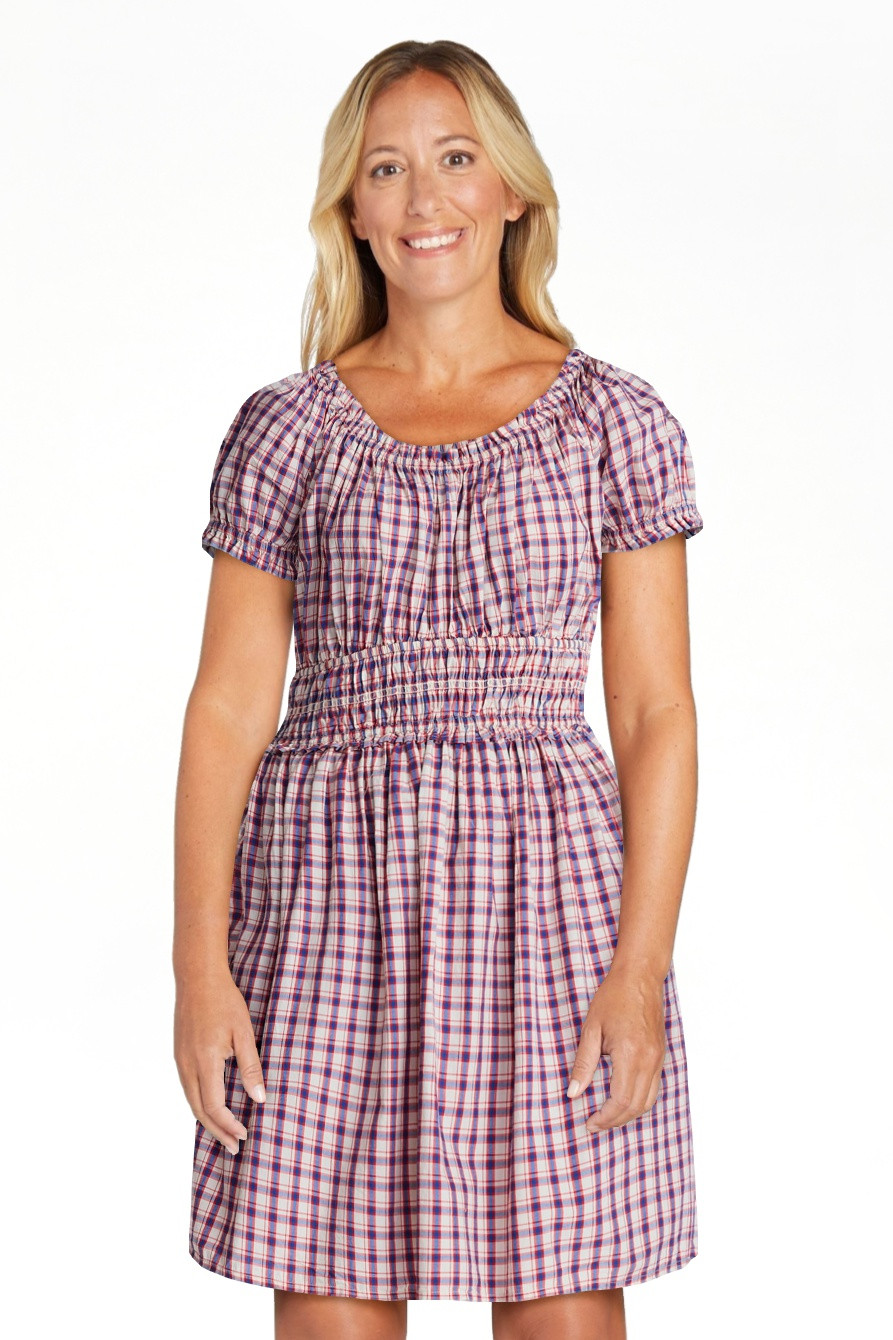 Time and Tru Women's and Women's Plus Cotton Peasant Mini Dress With Puff Sleeves, Sizes XS-4X | Walmart (US)