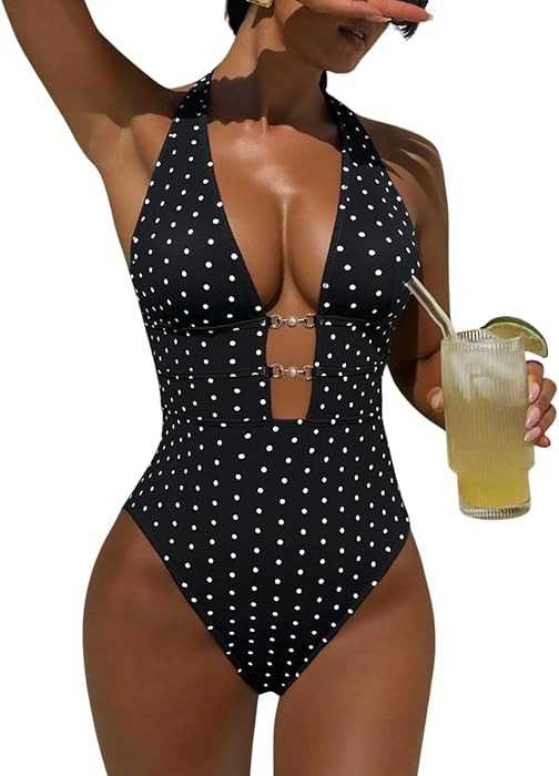 Women's Sexy High Cut Cheeky One Piece Swimsuits Monokini | Amazon (US)
