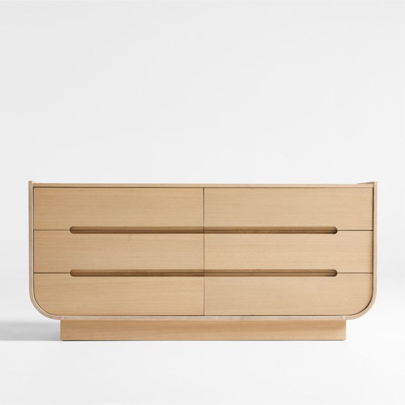 Venice Leather and Oak Wood 6-Drawer Dresser by Brigette Romanek | Crate & Barrel | Crate & Barrel