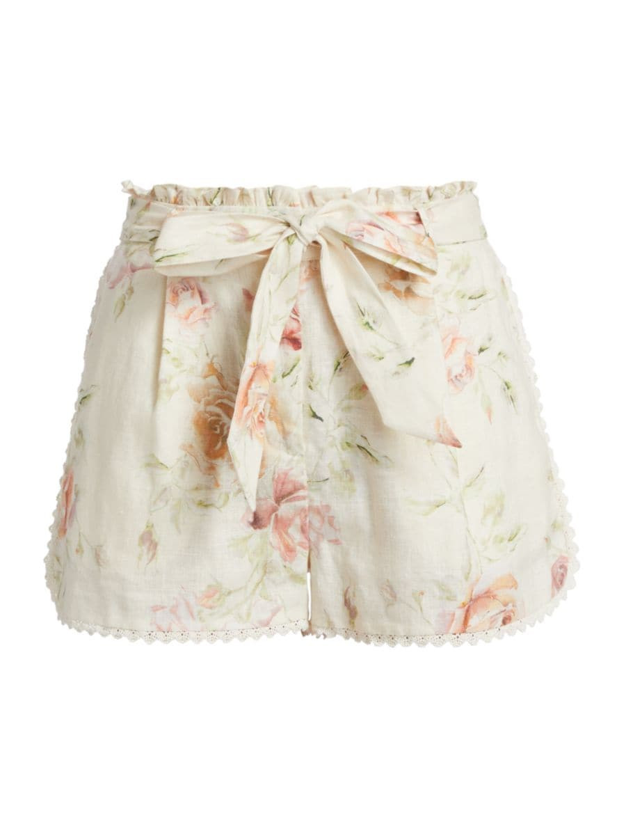 Tivey Belted Linen Shorts | Saks Fifth Avenue