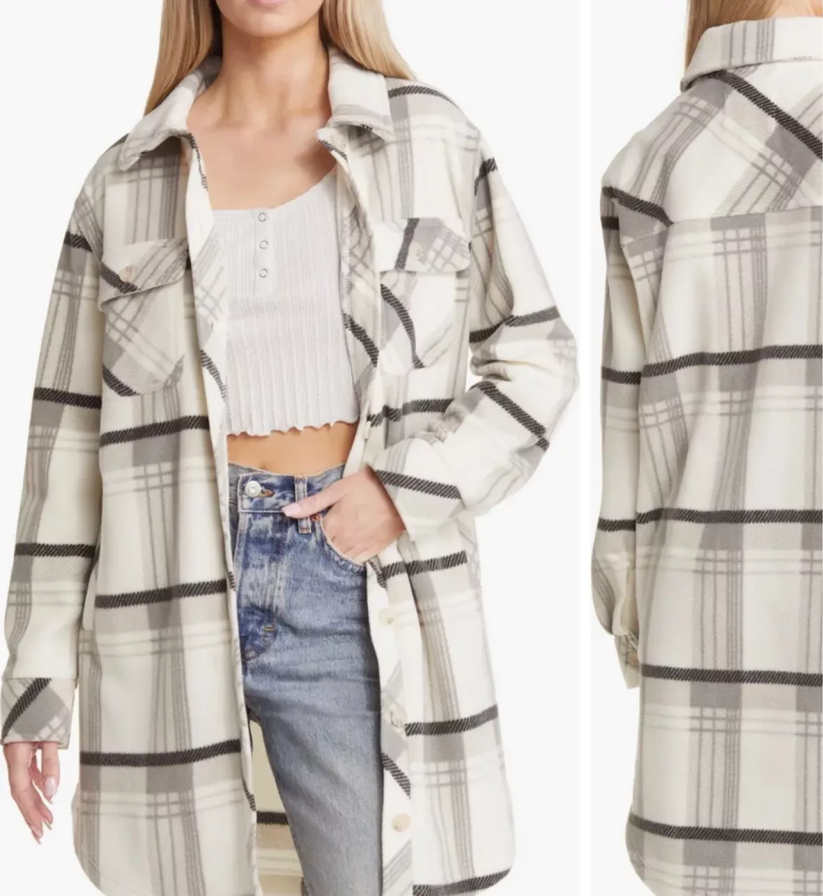 Plaid Polar Fleece Shacket curated on LTK