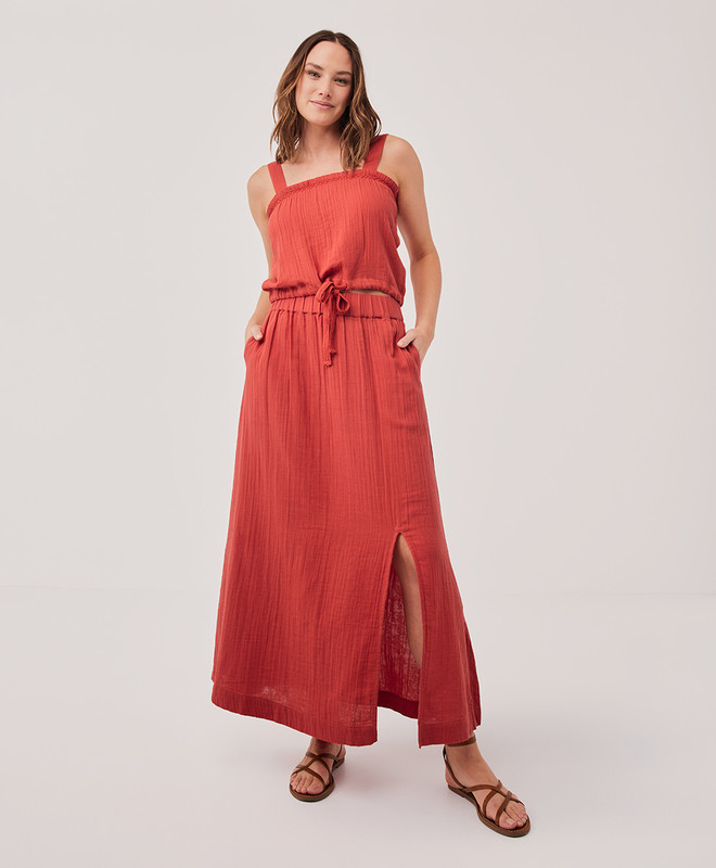the coastal maxi skirt | Pact Apparel