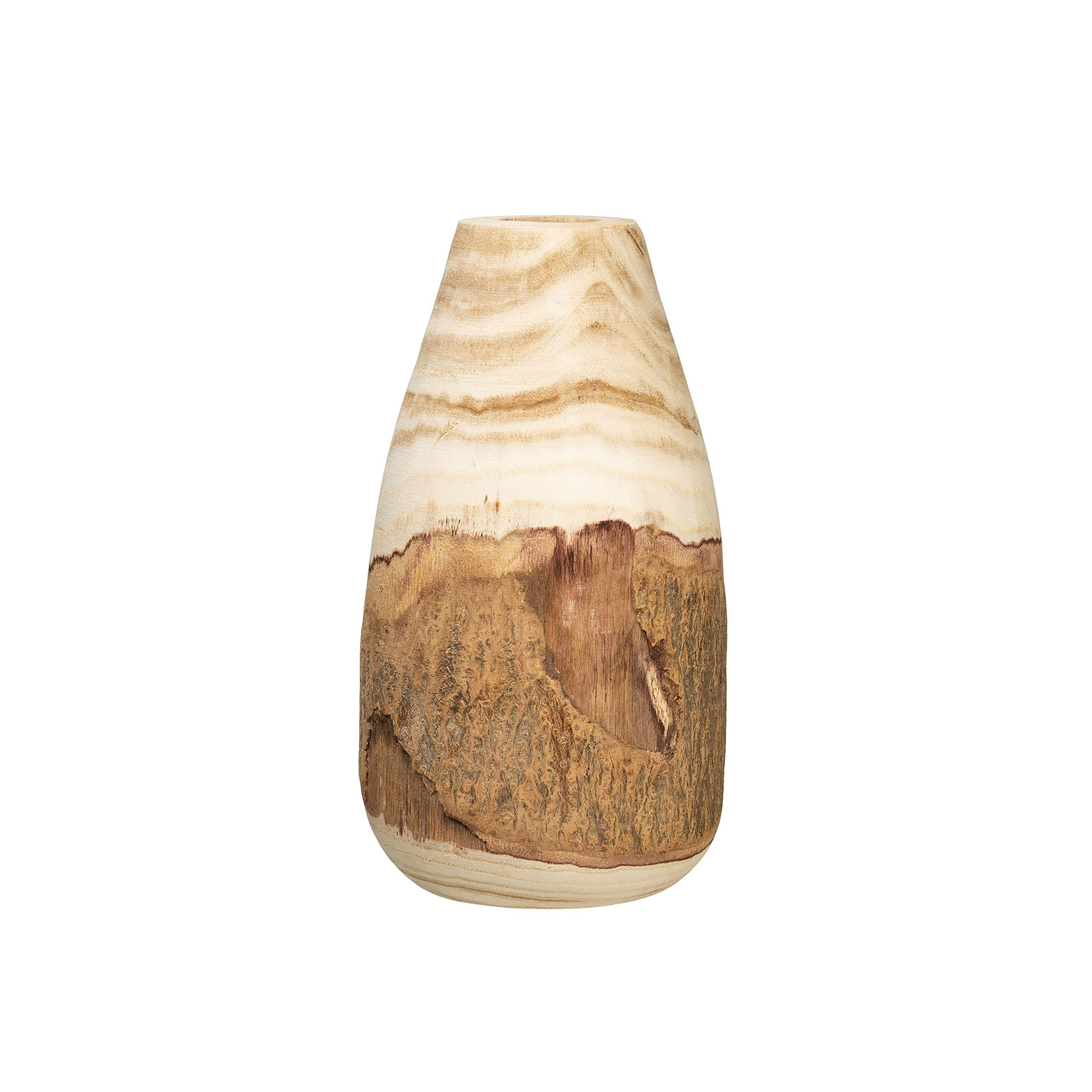 Creative Co-Op 12.5" H Carved Paulownia Wood Vase with Live Edge (Each one Will Vary) | Amazon (US)