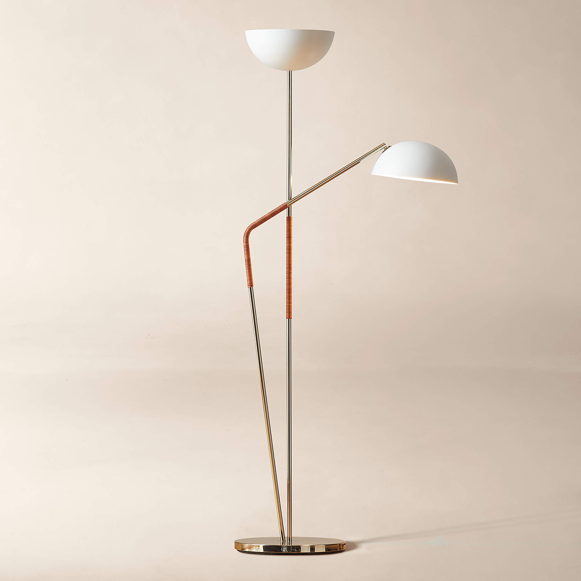 Pavo Champagne Brass Double Floor Lamp + Reviews | CB2 | CB2