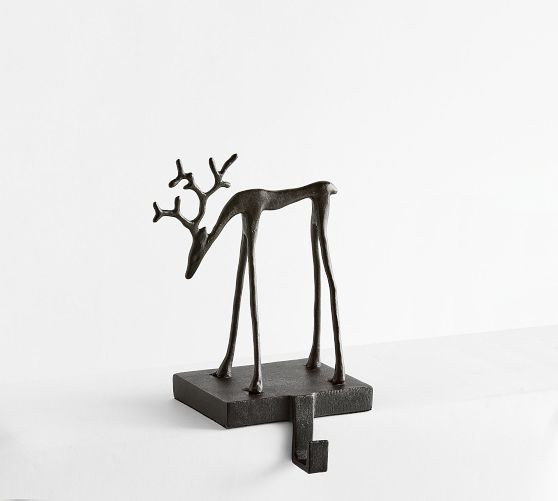 Sculpted Reindeer Stocking Holder | Pottery Barn (US)