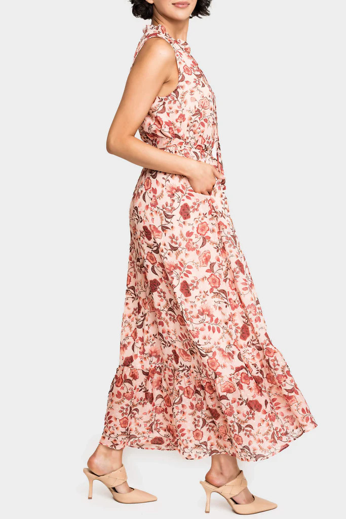 Lindsey Sleeveless Button Placket Maxi Dress | Gibsonlook