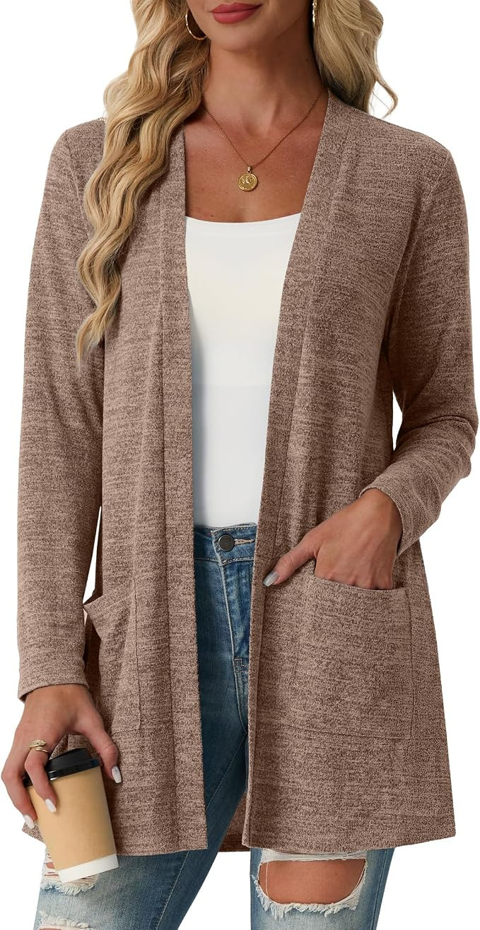 Lepunuo Lightweight Cardigan Sweaters for Women Long Sleeve Cardigans | Open Front Casual Cardiga... | Amazon (US)
