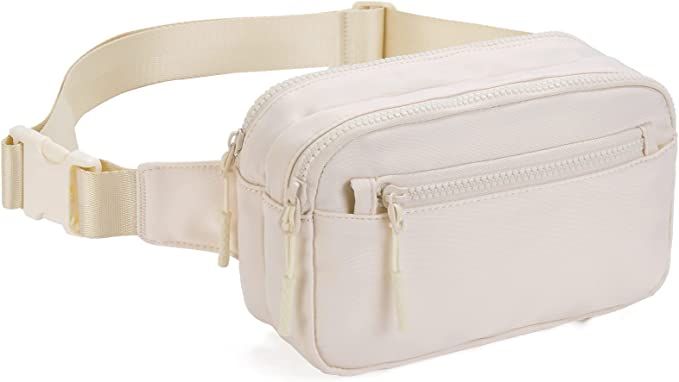 Telena Fanny Packs for Women Men Fashionable Cross Body Belt Bag with Adjustable Straps Beige | Amazon (US)