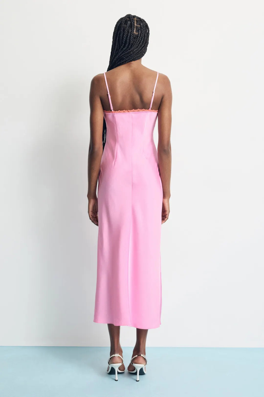 Lace Trim Midi Dress | Rent the Runway