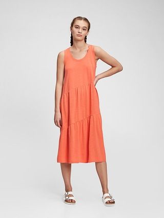 Sleeveless Tiered Ruffle Midi Dress | Gap (US)