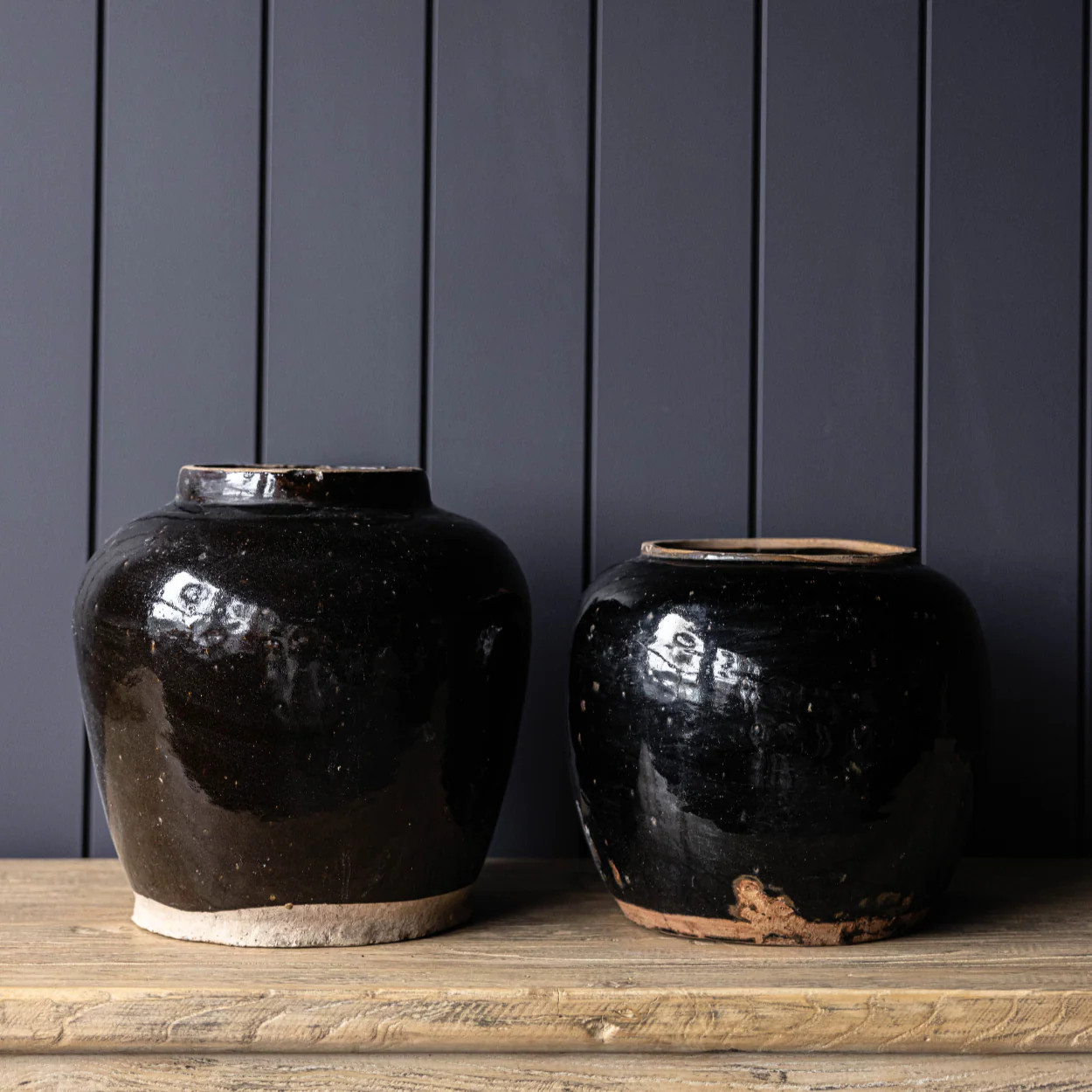 Vintage Black Glazed Paso Pot | Luxe B Co