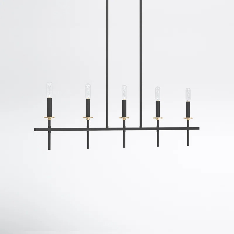 Lennon 5 - Light Dimmable Kitchen Island Linear Chandelier | Wayfair North America