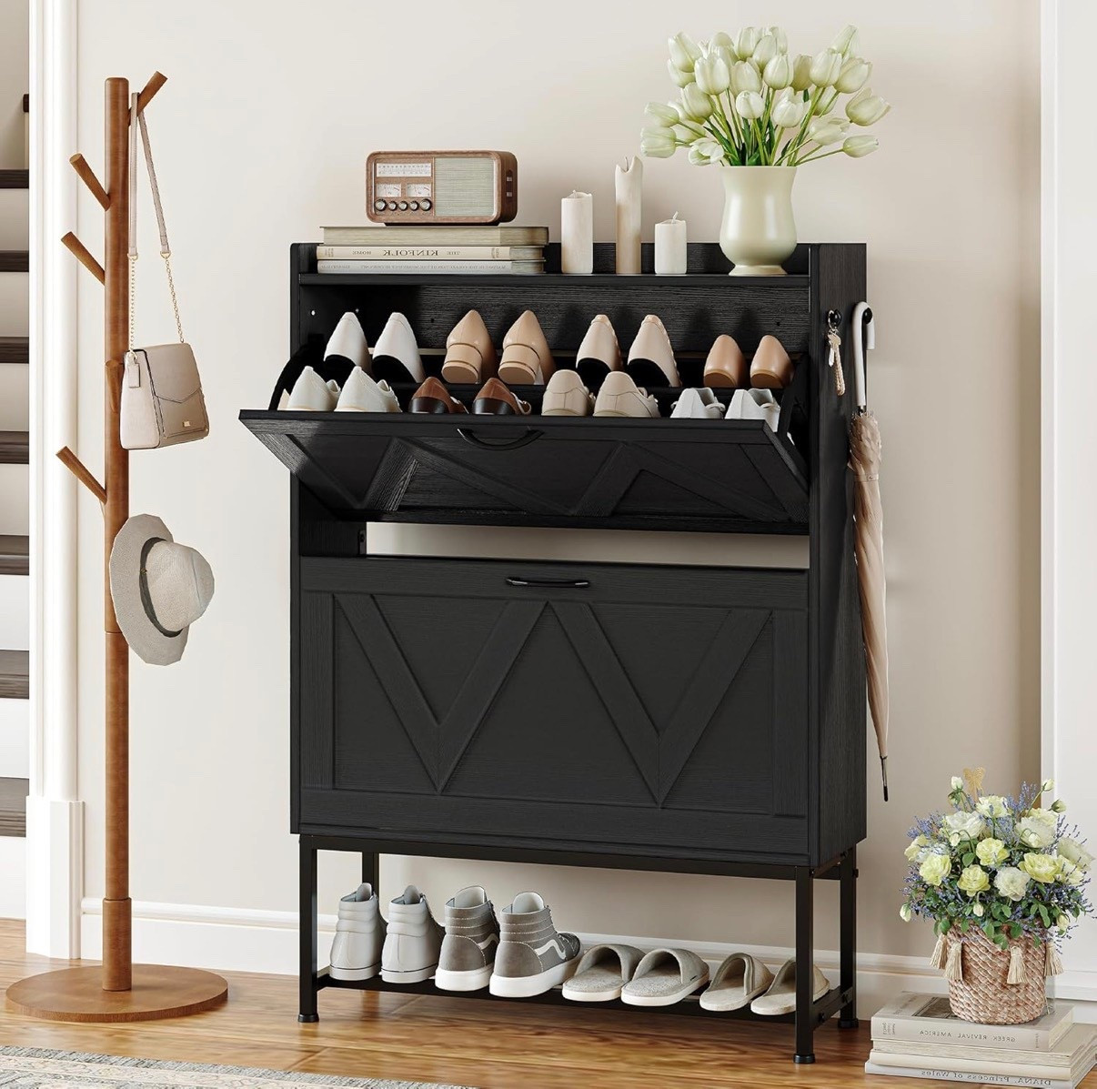 New shoe cabinet! Trying to reorganize this month! 

#LTKBeauty #LTKHome #LTKselfcare