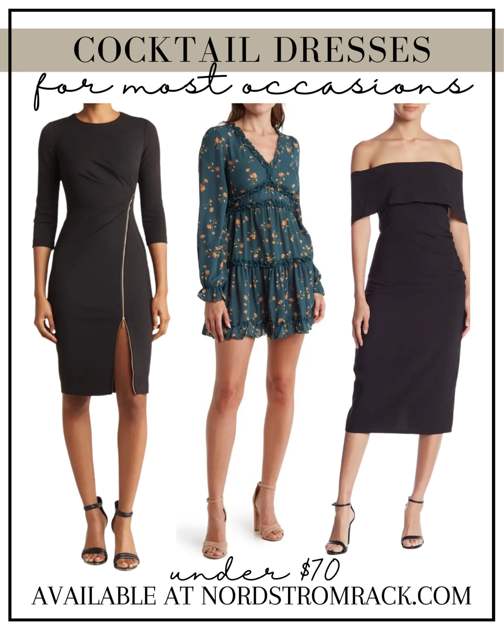 Cocktail dresses for any occasion under $50! These dresses work for all seasons and flatter the body well. 

#LTKunder50 #LTKwedding #LTKstyletip
