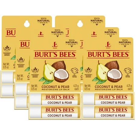 Burt s Bees 100% Natural Moisturizing Lip Balm Coconut & Pear 2 Count Pack of 6 | Walmart (US)