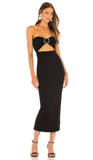 x REVOLVE Erin Midi Dress in Black | Revolve Clothing (Global)