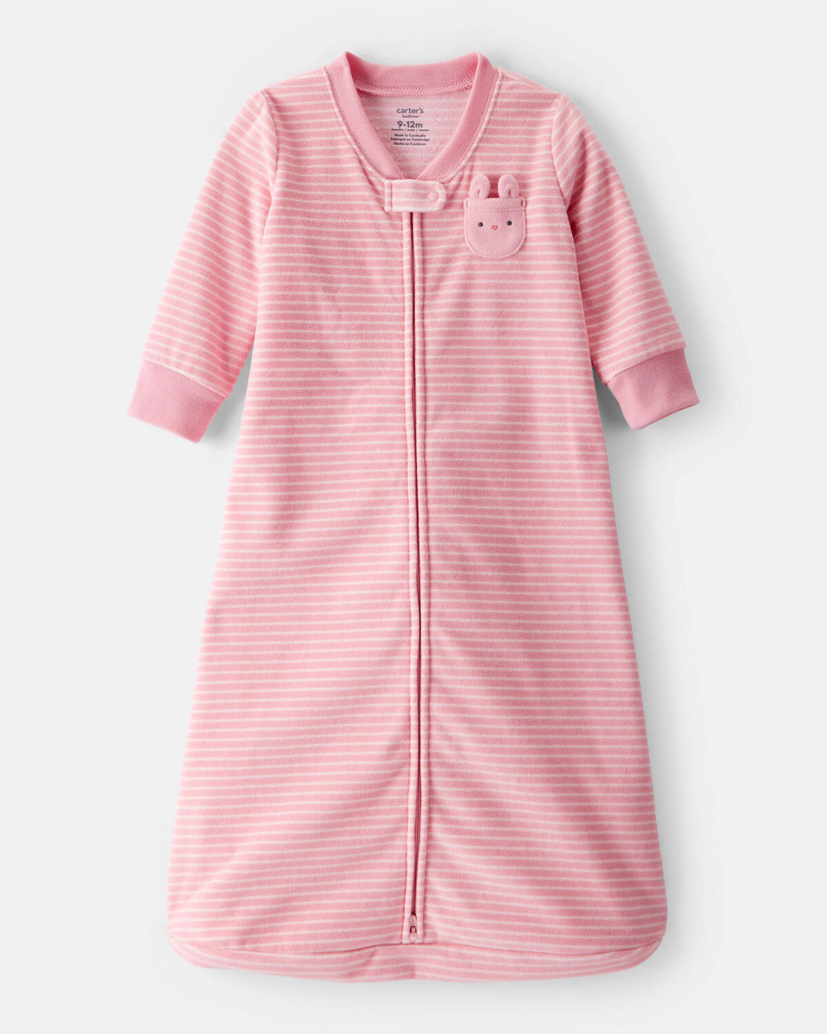 Baby Girl Bunny Striped Long-Sleeve Wearable Blanket - Pink | Carter's Inc