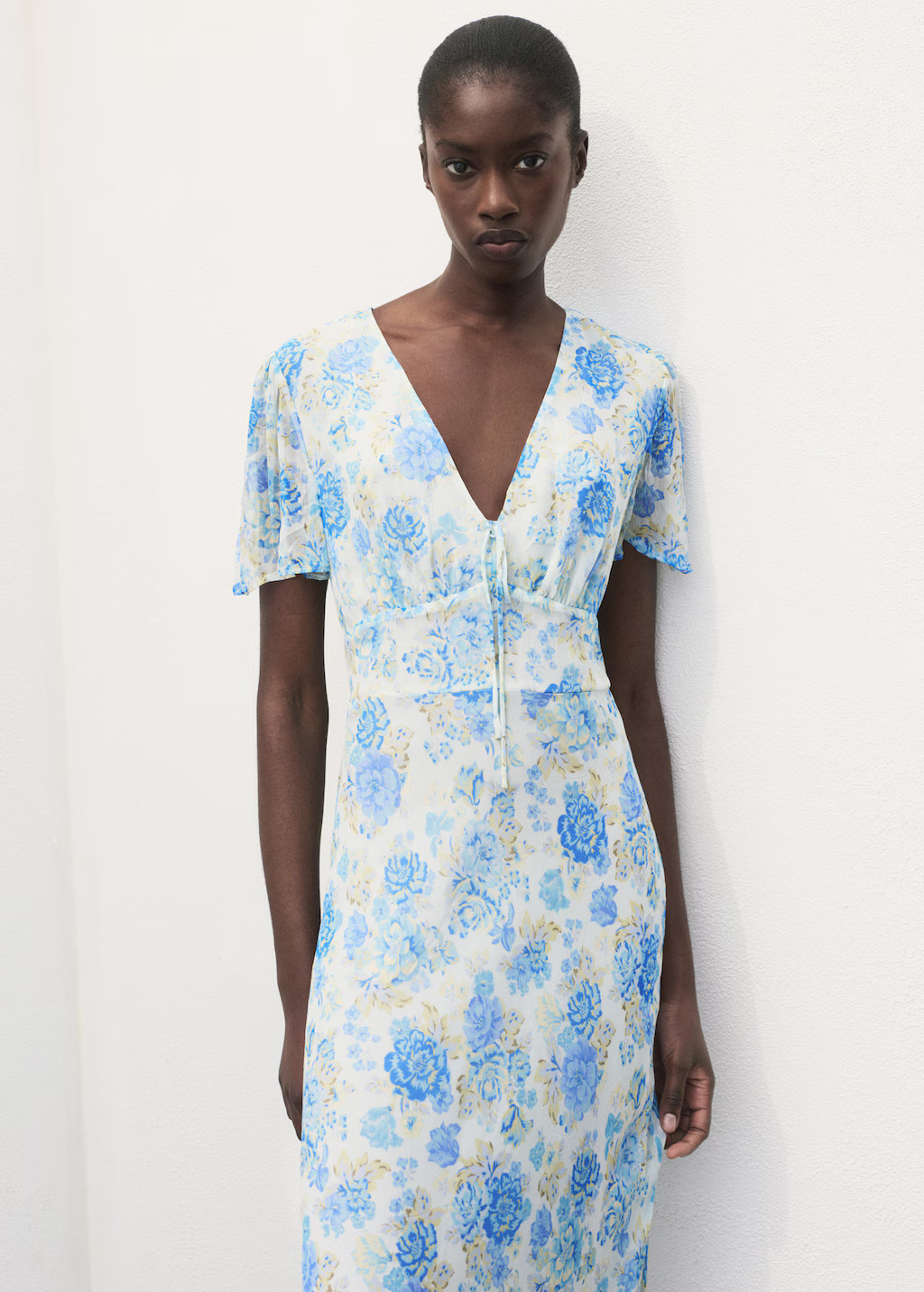 Short-sleeved floral midi dress - Women | MANGO USA | Mango (US/MX/AU)