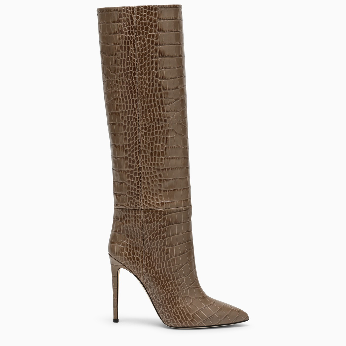 Beige boots with crocodile print | The Double F