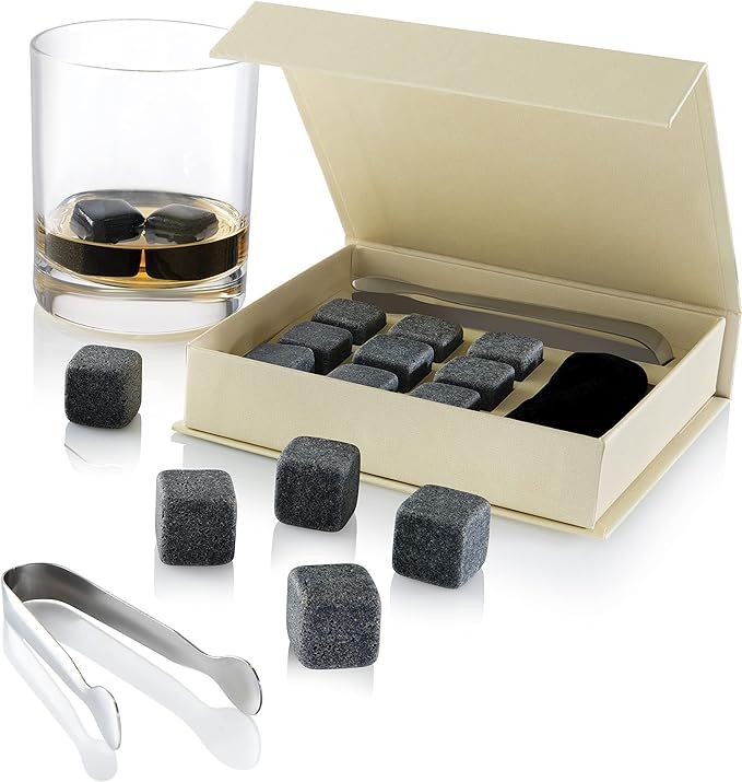 Set of 9 Grey Beverage Chilling Stones [Chill Rocks] Whiskey Stones for Whiskey and other Beverag... | Amazon (US)