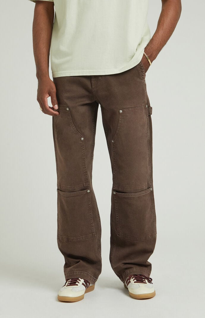Men's Stretch Brown Baggy Carpenter Jeans - 29W x 30L | PacSun