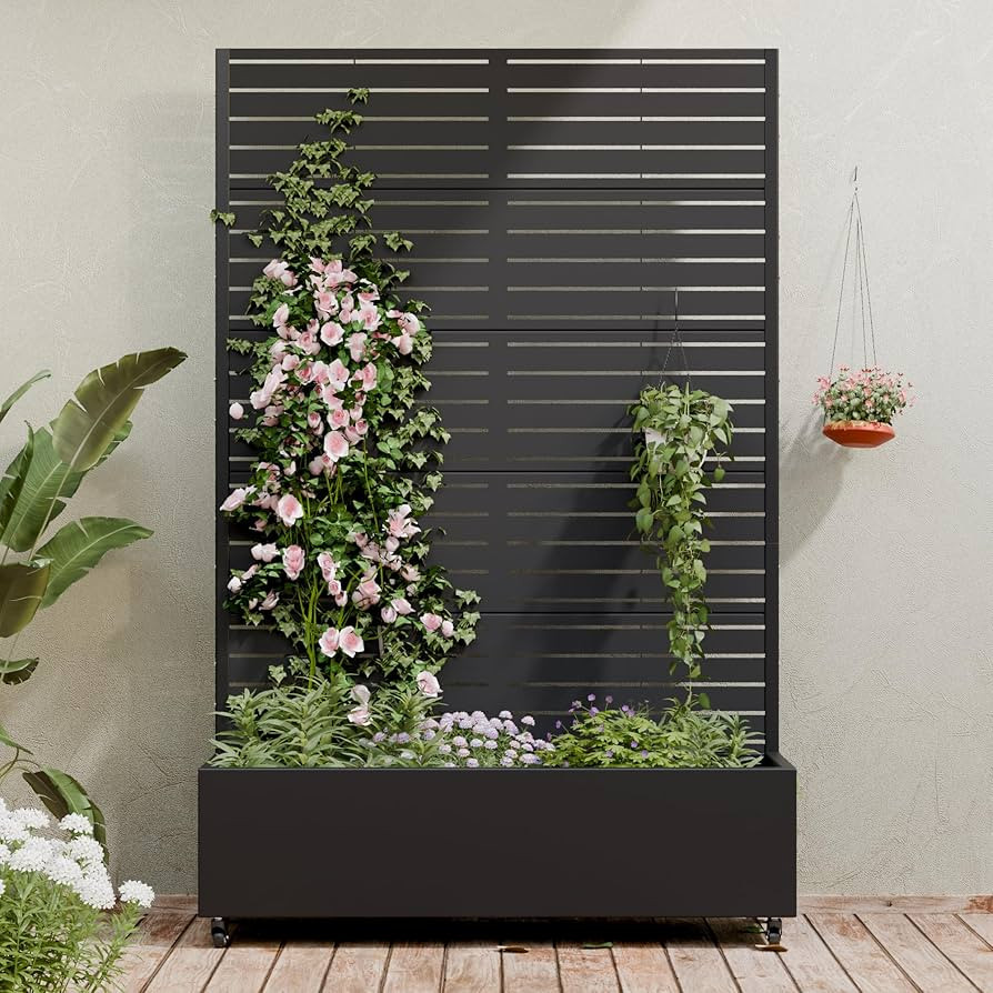 Casaphoria Metal Raised Garden Bed with Trellis and Wheels, 72"x47"x16" Planter Box for Climbing ... | Amazon (US)