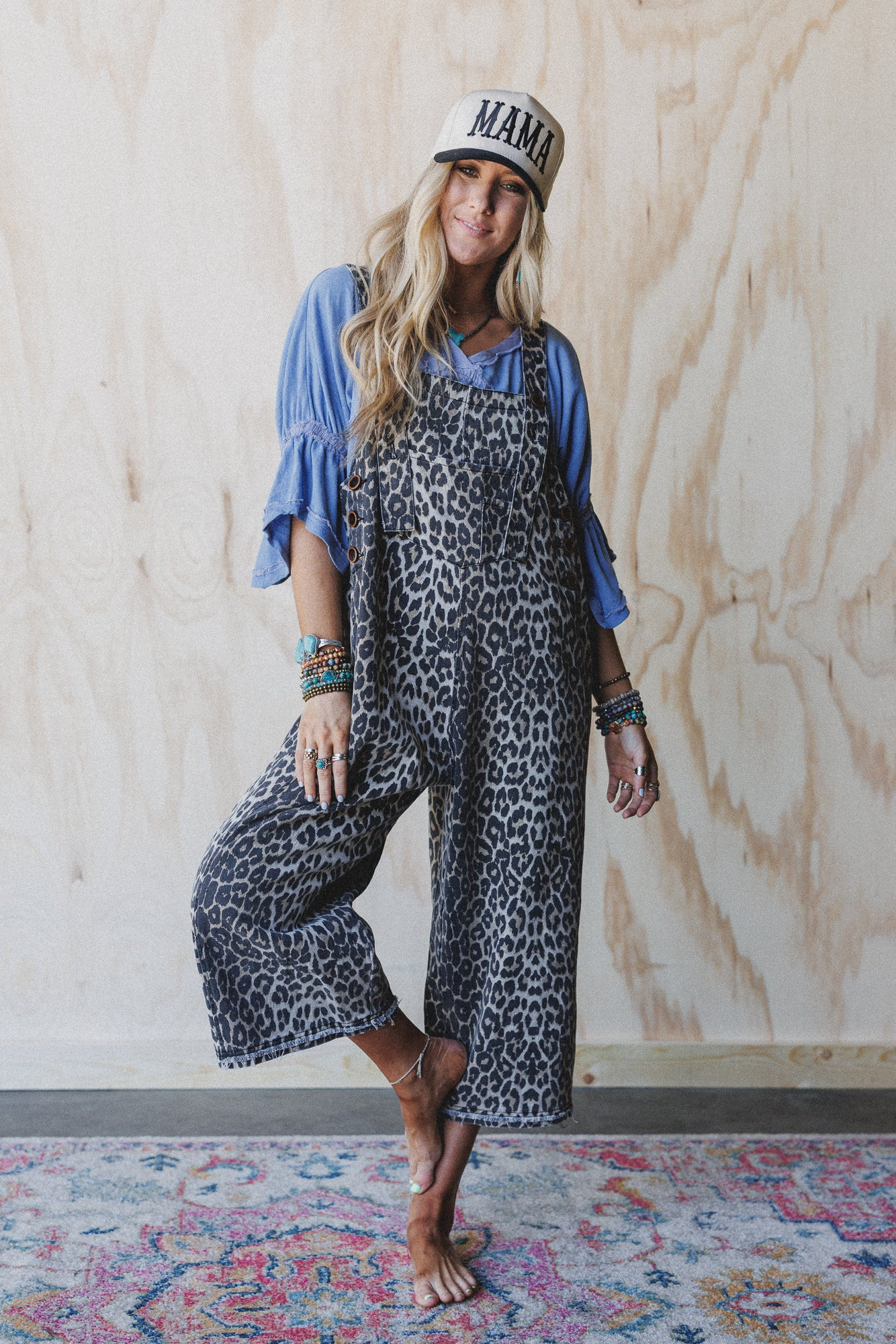 High Hopes Leopard Print Overalls - Ash Leopard | Three Bird Nest