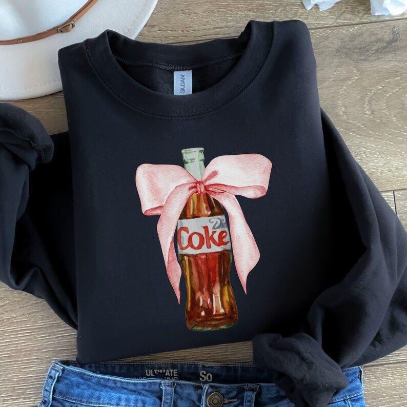 Diet Coke Pink Bow Sweatshirt, Diet Coca Cola Crewneck, Diet Coke Lover, I Need A Diet Coke, Funn... | Etsy (US)